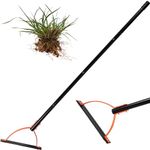 Grass Whip with Double-Edged Serrated Sharp Steel Blade Manual Weed Grass Cutter with 30 Inch Handle Handheld Weed Whacker Grass Whip Cutting Hand Tool for Overgrown Weeds in Yard Field Trenches