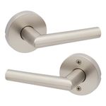 Weiser Milan Satin Nickel Door Handle, Reversible Passage Lever, Interior Door Handles for Hall and Closet Door, Non-locking Hall/Closet Door Handles, Modern Home Décor