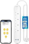 Meross Smart Power Strip, 65W GaN Fast Charger, 4 Outlet + 2 USB C + 1 USB A, WiFi Plug with 2 PD Ports, Support Apple HomeKit, Alexa, Google Home and SmartThings, Voice/Remote Control, 2.4GHz Only