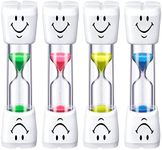 4 Pieces Kids Toothbrush Timer, Smile Pattern Hourglass 2 Minute Sandglass Timer, Sensory Toys for Kids Games Classroom Kitchen Cooking Home Office Decoration (4 Colors)