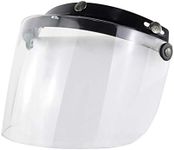 Jesse Windproof 3-Snap Visor Lens Shield for Motorcycle Helmets Flip Up Down Open Face for Anti-Glare Safety Lens