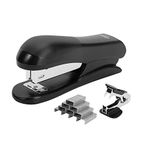 Deli Stapler Value Pack, Desktop Standard Staplers, 20 Sheet Capacity, Includes Staples & Staple Remover, Black