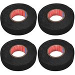 4 Rolls Wiring Hardness Tape 19mm x 15m, Wiring Loom Tape, Adhesive Fabric Cloth Tape for Automotive, Flame Retardant Tapes, Auto Tape Adhesive Electrical Insulation Tape for Car, Cables