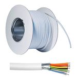 ABUS AZ6360 Alarm Cable 50 m 8-Core Shielded Corrosion Resistant Tin-Plated Easy to Dismantle, White