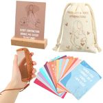 Yungyan New Mom Gifts Set 20 Pregnancy and Birth Affirmation Cards with Wooden Engraved Labor Comb Canvas Storage Bag Production Positive Encouragement New Mom Gifts for Pregnant Women