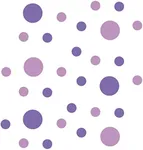 Lavender/Lilac Vinyl Wall Stickers - 2 & 4 inch Circles (60 Decals)