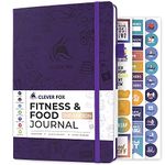 Clever Fox Fitness & Food Journal – Nutrition & Workout Planner for Women & Men – Diet & Gym Exercise Log Book with Calendars, Diet & Training Trackers - Undated, A5, Hardcover (Purple)