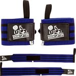 Nordic Lifting Wrist Wraps Super Heavy Duty (1 Pair/2 Wraps) 24" Support for Weight Lifting | Powerlifting | Gym | Cross Training - Weightlifting Thumb Loop - Men & Women (Blue) 1 Year Warranty