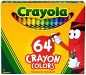 Crayola Crayon Box with Built-In Sharpener, 64 Bright and Bold Colours, Perfect for Coloring, Drawing and School Projects, Suitable for at Home or the Classroom, Non Toxic, Great for Gifting!