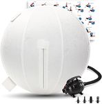 Exercise Ball 65cm/26in, White Mirco Plush Soft Cover with Electric Quick Pump For Yoga, Pilates, Fitness Balance Stability, Office Ball Chair Seat. Soft & Slip Resistant, Pro Guide