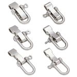 PH PandaHall 15 Sets Adjustable D Shackles Buckle Sets Silver U-Shaped Shackles Metal Bracelet Connectors for Outdoor Rope Survival Bracelet Making