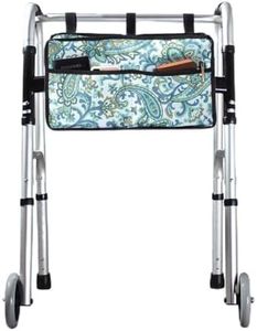 Walker Bag, Hands Free Accessory Basket for Folding Walkers, Multi-Purpose Cell Phone,Water Bottle,Medicine Attachment Fits for Wide and Narrow Styles, Multiple Pockets Tote Caddy Pouch for Elderly