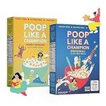 Poop Like A Champion High Fiber Cereal - Original & Honey - Non GMO Gluten Free Cereal - Fiber Supplement - Healthy Cereal for Adults