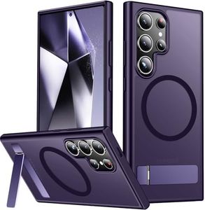 SPIDERCASE Magnetic for Samsung Galaxy S24 Ultra Case, [3 Stand Ways][ Military Grade Drop Protection] with Invisible Stand Shockproof Slim Case for Samsung S24 Ultra 6.8",Purple