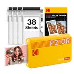 KODAK Mini 2 Retro 2x3" Portable Photo Printer, 38 Sheets, Bluetooth Smartphone Printer for iOS & Android, Instant Color Prints, 4PASS Dye Sublimation, Yellow