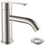 AMAZING FORCE Bathroom Faucet Brushed Nickel Bathroom Sink Faucet with Pop-up Sink Drain Assembly Single Hole Bathroom Faucet Single Handle