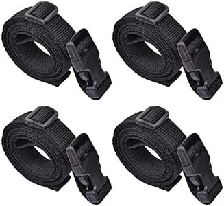 Utility Straps with Buckle 78" Lx 1" W Quick-Release Adjustable Nylon Straps for Backpack Tactical Lashings Camping Gear Sleeping Bag Mattress Conveyor Belt Luggage Black 4 Pcs