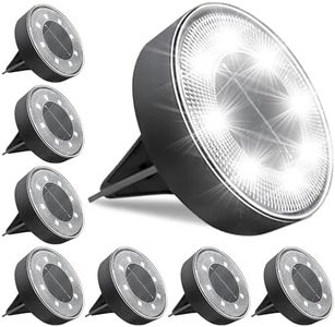 8 LED Bright Solar Ground Lights, 2024 IP68 Waterproof Garden Upgrade Outdoor Light LED Landscape Lighting for Patio Pathway Yard, Paths, Decks, Lawns, Solar Outdoor Lights -8 Packs (White)