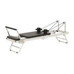 seanleecore Foldable Pilates Reformer Machine - Capacity up to 400lbs - Ideal Pilates Equipment for Home Workouts, White.