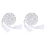 sourcing map 2Pcs Graduation Honor Cord 67" with Tassel Polyester Braided Honor Cord Graduation Ropes for Graduation Party Ceremonies, White