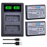 PowerTrust 2Pcs LP-E10 LP E10 Battery + LED Dual Charger for Canon EOS 1100D, 1200D, 1300D, 1500D, 2000D, 3000D, 4000D, Kiss X50, X70, X80, X90, Rebel T3,T5, T6, T7, T100