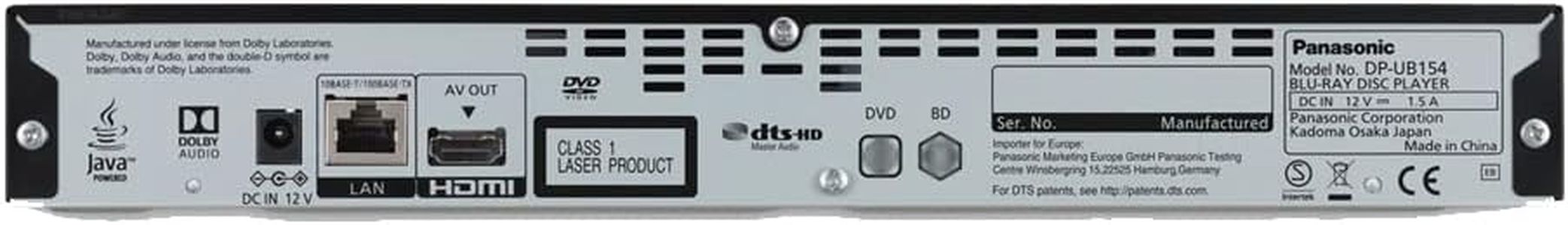 Panasonic 4K Blu-Ray Player – Black