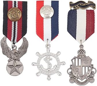 AHANDMAKER 3 Piezas 3 Estilo Aleación Colgante Pin, Broche Antiguo de Bronce Y Platino, Medalla de Héroe de Combate, Accesorio de Medalla Militar de Aleación para Mujeres Y Hombres