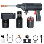 Zolyndo 4-in-1 Car Care Kit, Cordless Pressure Washer Gun with Foam Cannon, Car Vacuum Portable Cordless, Car Tire Air Pump Portable, Fast Charging Power Bank, for Vehicles, Motorcycles, Bike