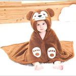 First Kick Fleece New Born Baby Blanket Pack of Super Soft Bathrobe Baby Wrapper Cum Baby Bath Towel For Baby Boys, Baby Girls, Babies (80Cm X 80Cm, 0-6 Months) Lightweight, Brown