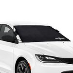 Frostguard Vortex | Full-Coverage Car Windshield Cover for Ice and Snow, Standard Size (Black) - Wiper Blade + Side Mirror Coverage - Fit-Fast Straps, Security Panels + Storage Pouch - 59 x 41 Inches