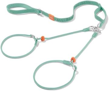 Howgo Slip Lead Leash 2 Dogs, Tangle-Free 360 Swivel(MintGreen,Handle)