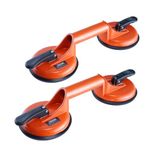 VEVOR Glass Suction Cup, 4.7" 2 Pack 330 lbs Load Capacity, Vacuum Suction Cup with Aluminum Handle, Heavy Duty Industrial Suction Cup Lifter Tool for Glass, Granite, Tile, Metal, Wood Panel Lifting