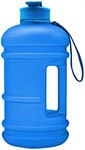 ENINE Large Sport Water Bottle, Big Capacity Leakproof Giant Container BPA Free with Carrying Loop for Gym Fitness Outdoor Camping Hiking Plastic Reusable Sports Gallon Water Jug (2.2L-Matte Blue)