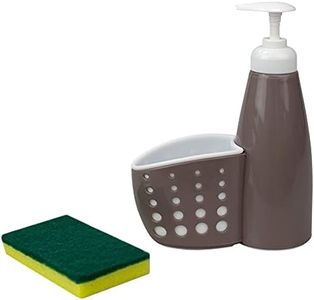 Countertop Soap Pump/Dispenser with Perforated Sponge Holder/Accessory Caddy - Sponge Included