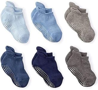 LA ACTIVE Non Slip Grip Ankle Boys and Girls Socks with Non Skid for Babies Toddlers and Kids Back to School