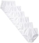 Fruit of the Loom Women's Eversoft Cotton Brief Underwear, Tag Free & Breathable, Available in Plus Size, Brief - Cotton - 6 Pack - White, 8