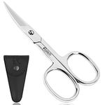 Ruxbury Nail Scissors Curved Scissors Stainless Steel Cuticle Scissors Professional Nail Scissors for Women and Men toenail Scissors with Leather Pouch