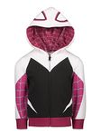 Marvel Spider-Man Spider-Gwen Ghost Spider Little Girls Fleece Zip Up Hoodie 7-8