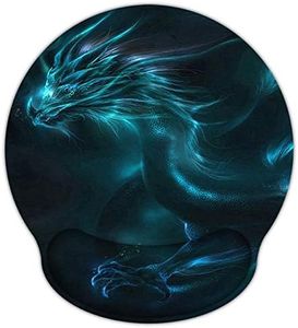 Meffort Inc Mouse Pad with Wrist Rest Support & Non-Slip Base, Durable Ergonomic Gaming Mousepad - Blue Dragon Design