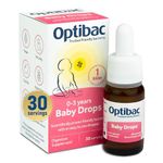 Optibac Probiotics Baby Drops 10ml - Vegan Digestive Probiotic Supplement for Newborns, Babies & Infants with 1 Billion Bacterial Cultures - 30 Day Supply