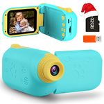 GKTZ Kids Video Camera Camcorder Digital Childrens Toys DV Cameras Recorder with 2.4 inch 1080P FHD Screen for Age 3-10 Year Old Boys Girls Birthday Gifts Including 32GB Memory Card - Blue