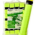 ADV MaxTac Tacky Tennis Racket Grip Tape - Extremely Sticky Tennis Overgrips - Non-Slip, Razor-Thin & Easy to Use Pro Volt Green Tennis Grip - 12-Pack