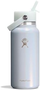 Hydro Flask Water Bottle - Insulated Stainless Steel - Wide Straw Lid, Non Spill, Leakproof in 32 Oz Glimmer Blue
