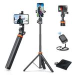 Celfiexpt Long Selfie Stick with Tripod Stand Reinforced 62" Tripod for iPhone Solidest Holder Multifunctional Mobile Tripod Stand with Remote for Travel Vlogging Mirroeless/Action Camera Mobile Phone