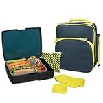 Bentology Lunch Bag and Box Set - Includes Insulated Bag with Handle, Bento Box, 5 Containers and Ice Pack - Midnight / Alien