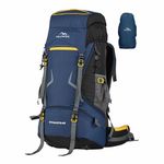 TRAWOC DYNAMITE 65L Travel Backpack for Hiking Trekking Bag Camping Rucksack for Men & Women with Rain Cover/Shoe Compartment MHK002, 3 Year Warranty, Navy Blue