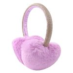 Girl Earmuffs Winter Toddler Ear Muff Kid Plush Ear Warmers With Soft Fleece Cute Bow Ear Covers 3-8Y (Heart Purple)