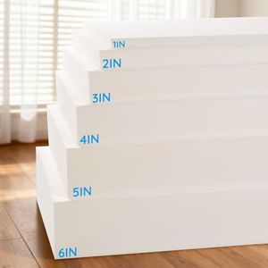 LOKEX High Density Upholstery Foam for DIY Cushion & Padding, CertiPUR-US Certified, 6" T x 72" L× 24" W, for Sofa, Bench Seat, Mattress Topper, Car Seat Replacement