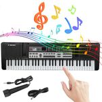 61 Keys Electronic Keyboard MP3 Digital Music Piano Instrument, 16 Instrument Voices & 10 Accompaniment Styles. w/Microphone, USB Cable.For Kids and Beginners