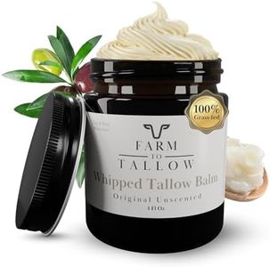 FARM TO TALLOW 100% Grass-Fed Beef Tallow for Skin, Face & Body - Unscented Moisturizer with Olive Oil - Gentle, Hydrating Natural Skincare Cream for Dry or Sensitive Skin - 4 Oz